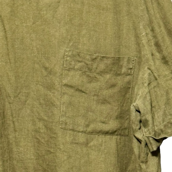 Chico’s 100% Linen Short Cuffed Sleeve Boxy Boho Lagenlook Keyhole Back Blouse - Picture 5 of 13